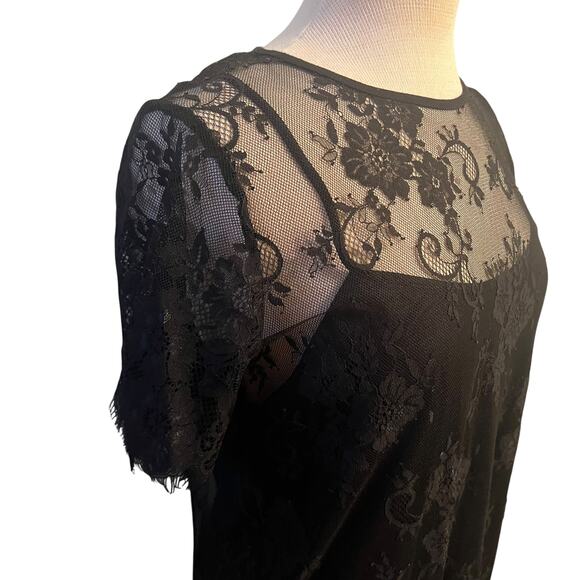 Divided H&M Black Lace Midi Dress Size 8 - Picture 2 of 7
